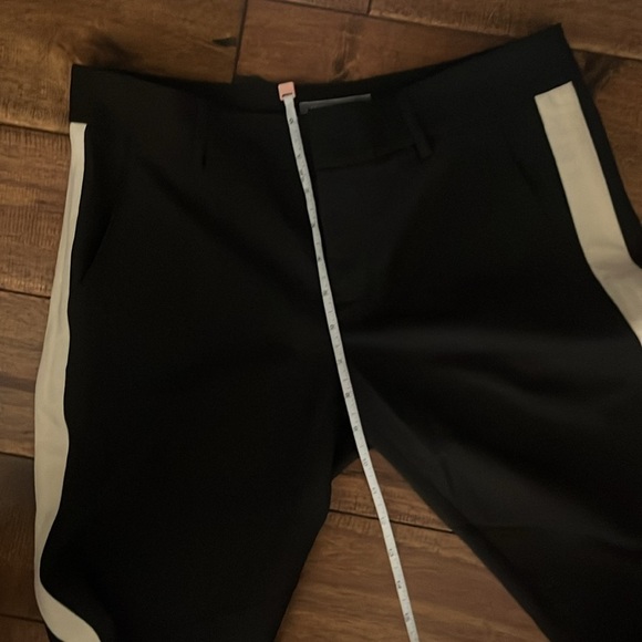VINCE Strapping Trousers Black Low Rise Pants White Racer Stripe Size 0 - Picture 14 of 15